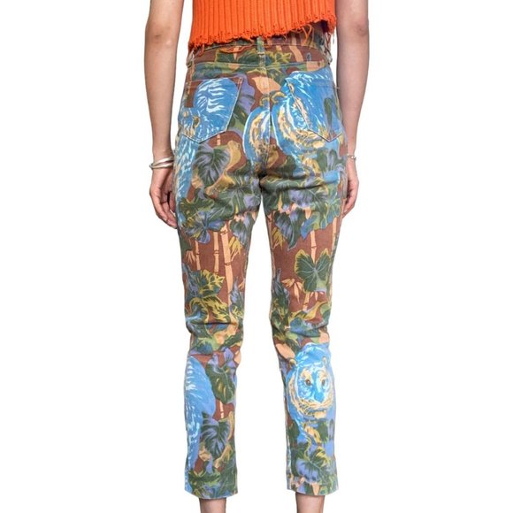 kenzo 90s high rise tiger pattern ankle jeans size 26” - Picture 2 of 3